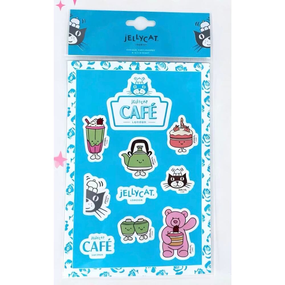 NWT jellycat official Beijing cafe sticker Limited EDITION VHTF